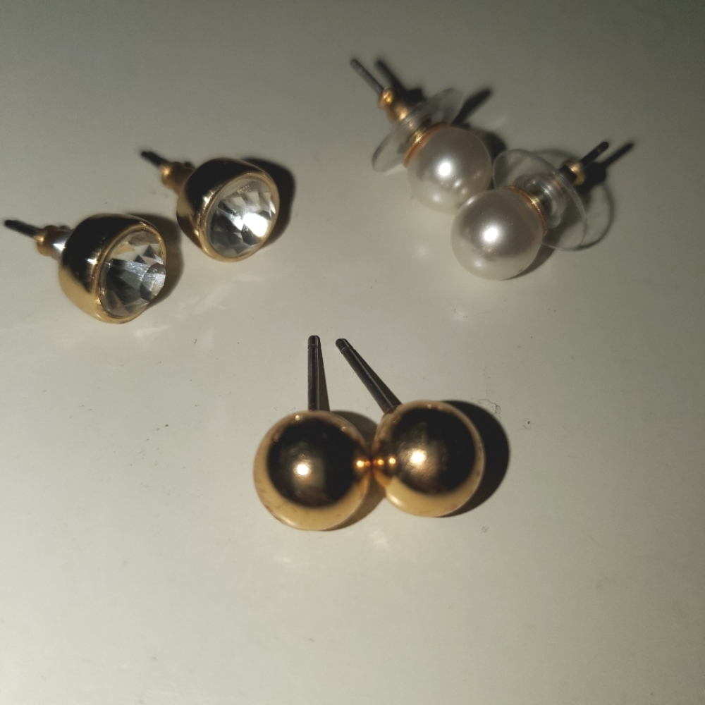J. Crew stud earrings (3 pair)